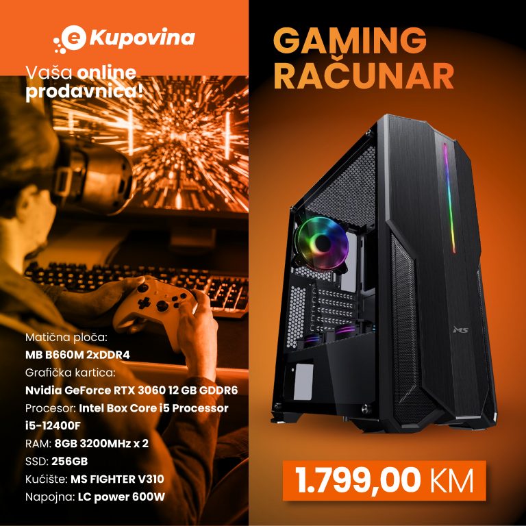 Gaming računar HD Game 6 sa RGB osvetljenjem i Nvidia RTX 3060 grafikom