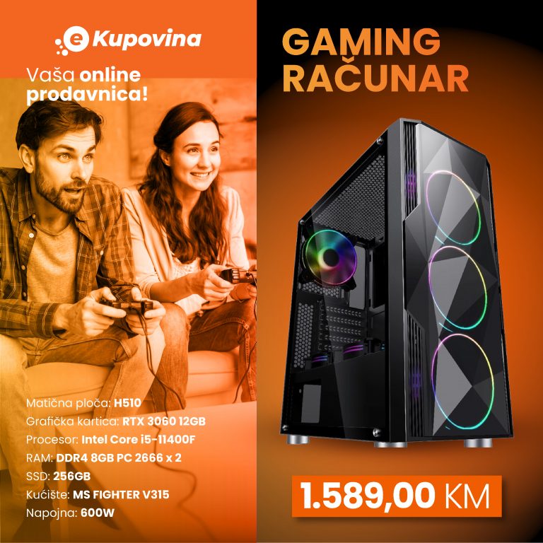 Gaming računar HD GAME 9 sa RGB osvetljenjem i RTX 3060 grafičkom karticom