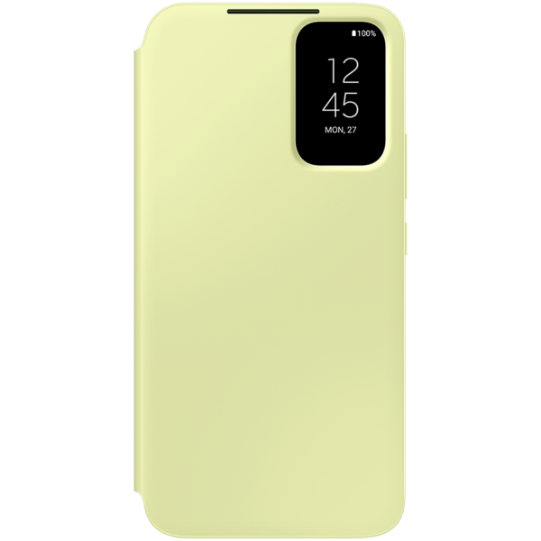 Samsung Galaxy A34 Smart View Wallet Case u lime boji sa prikazanim novčanikom