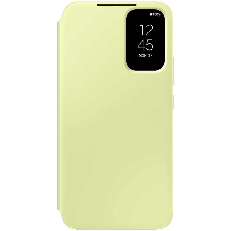 Samsung Galaxy A34 Smart View Wallet Case u lime boji sa prikazanim novčanikom