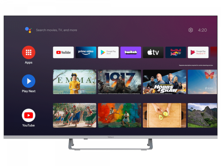 Tesla TV 50E635SUS UHD Android televizor sa srebrnim okvirom i daljinskim upravljačem
