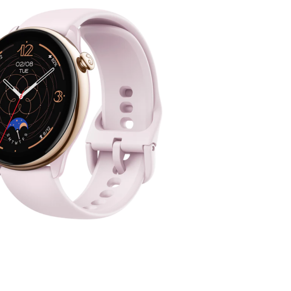 Amazfit GTR mini pametni sat u rozoj boji sa AMOLED ekranom i čeličnim kućištem