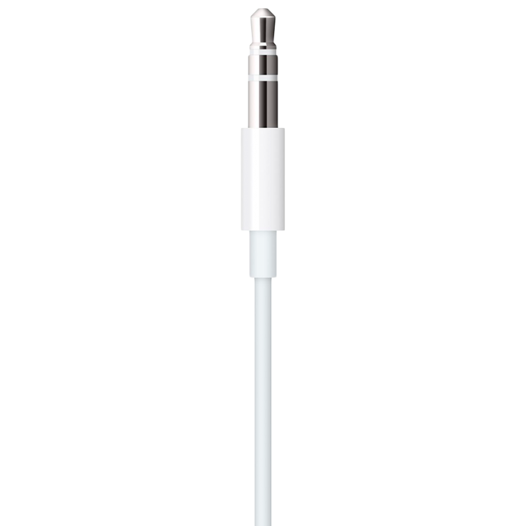 Beli Apple Lightning to 3.5mm audio kabl, model A1879, dužine 1.2 metra