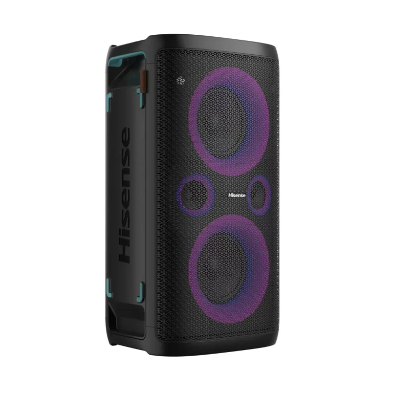 Hisense Party Rocker One crni Bluetooth zvučnik sa LED osvetljenjem i bežičnim punjačem