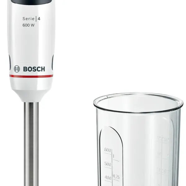 BOSCH štapni mikser Serie 4, 600W, bijele boje sa mjernom posudom