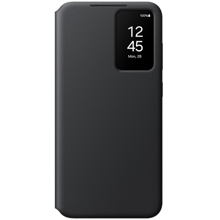 Crna zaštitna maska Samsung Galaxy S24+ Smart View Wallet Case sa prikazom omota za kartice