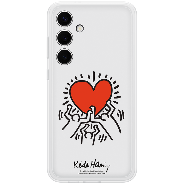 Samsung Galaxy S24+ Flipsuit Case White sa Keith Haring dizajnom