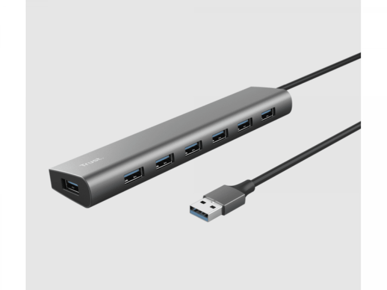 Trust Halyx 7-portni USB 3.2 Gen1 hub sa srebrnim kućištem