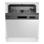 BEKO polu-ugradna mašina za suđe BDSN 153E3 X u inox boji sa LED displejem
