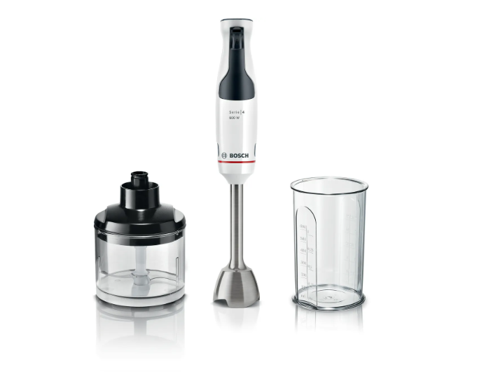 BOSCH štapni mikser Serie 4, 600W, bijele boje sa mjernom posudom i sjeckalicom