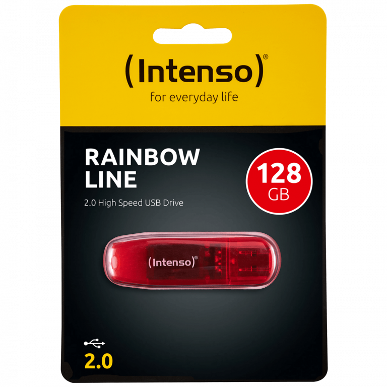 Crvena Intenso USB Flash memorija 128GB sa transparentnim plastičnim kućištem