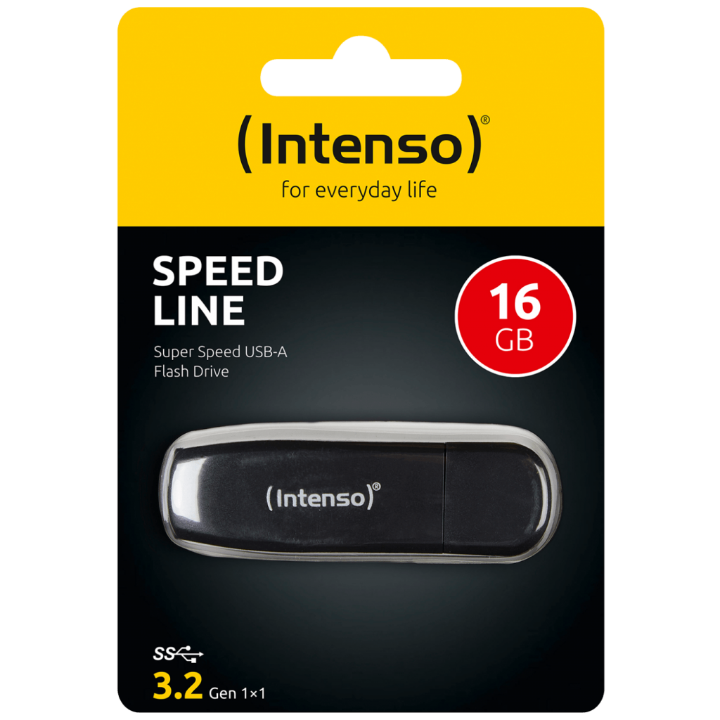 Crna Intenso USB 3.2 flash memorija 16GB sa Speed Line dizajnom