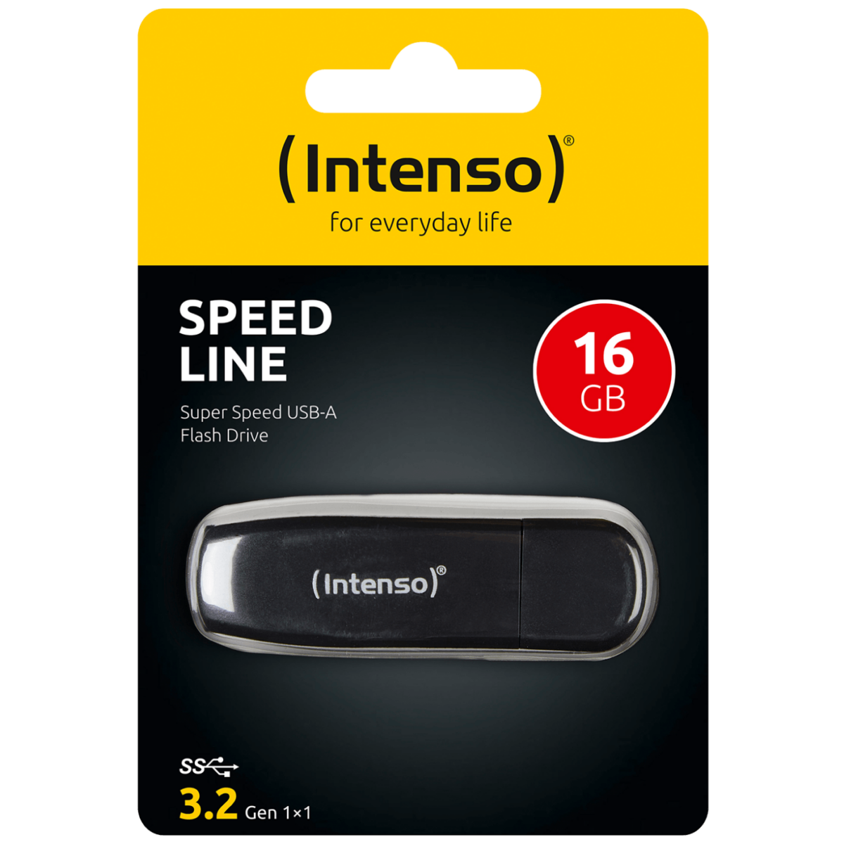 Crna Intenso USB 3.2 flash memorija 16GB sa Speed Line dizajnom
