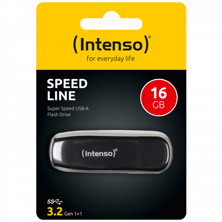 Crna Intenso USB 3.2 flash memorija 16GB sa Speed Line dizajnom