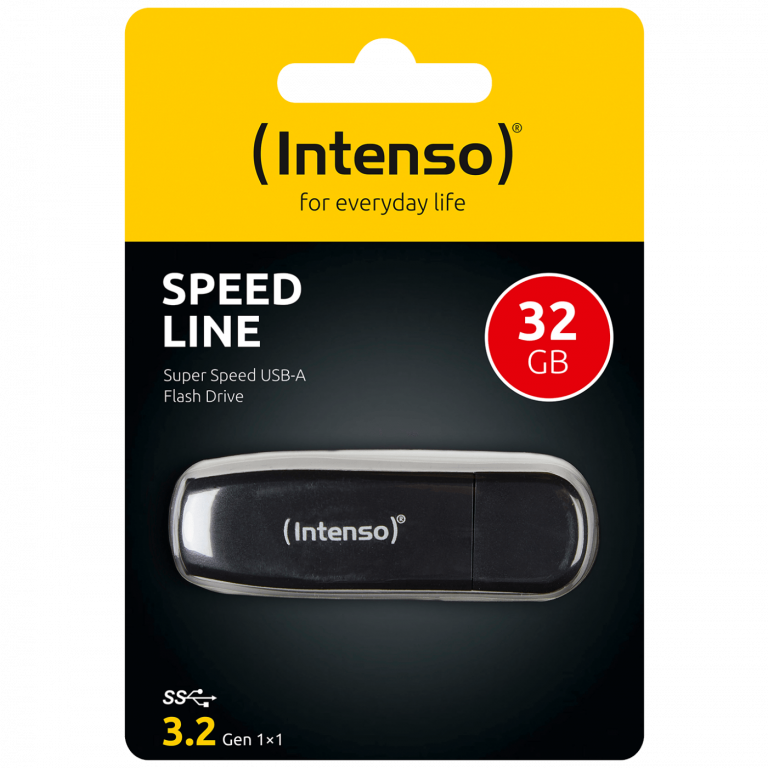 Crna Intenso USB 3.2 flash memorija 32GB sa natpisom Speed Line