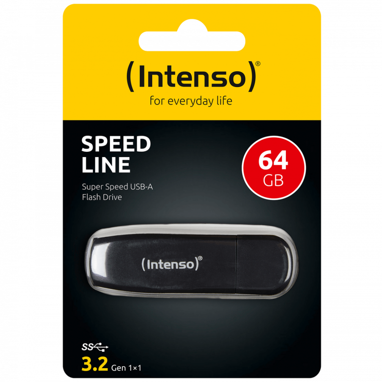 Crna Intenso USB 3.2 flash memorija 64GB sa Speed Line dizajnom