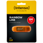 Intenso USB Flash 64GB narandžaste boje sa transparentnim plastičnim kućištem