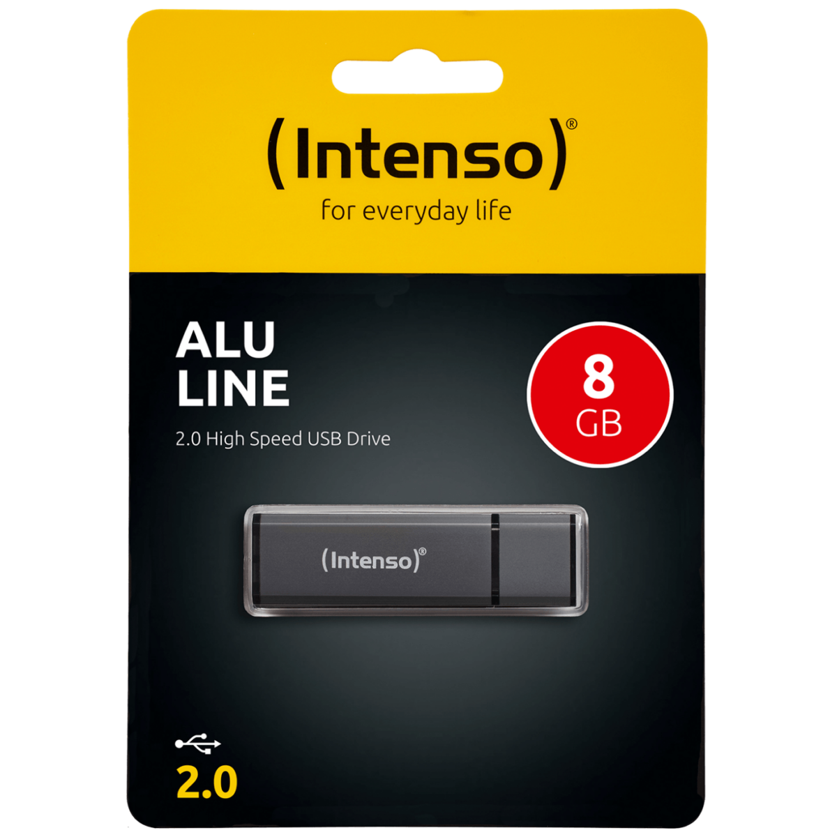 Intenso USB Flash 8GB crne boje sa aluminijskim kućištem