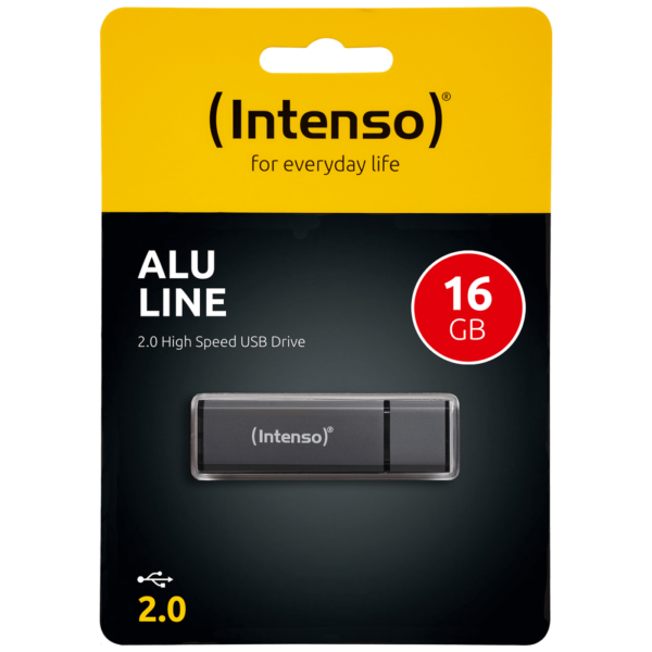 Intenso USB Flash 16GB crne boje sa aluminijskim kućištem