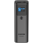 CANYON PB-2010 power bank 27000mAh, tamno sive boje sa TFT displejem i USB-C/USB-A priključcima.