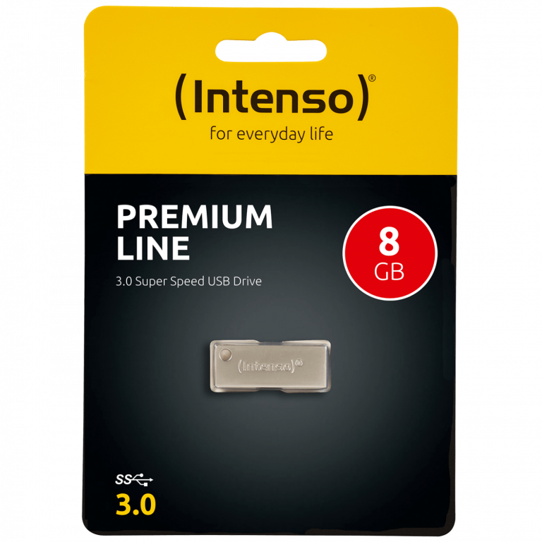 Intenso USB Flash 8GB Premium Line, srebrni metalni dizajn sa USB 3.0 priključkom