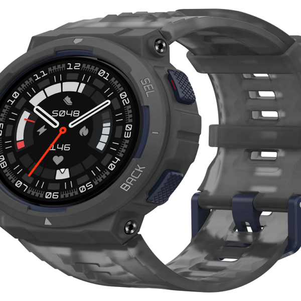 Amazfit Active Edge Midnight Pulse pametni sat, crne boje, sa TFT LCD ekranom od 1.32 inča