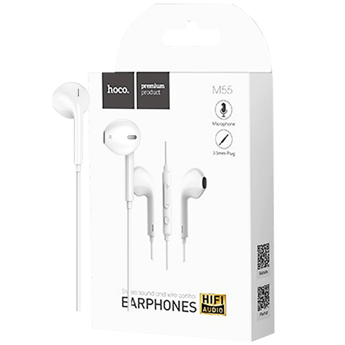 Bijele hoco. M55 Memory Sound slušalice sa mikrofonom i 1.2m kablom