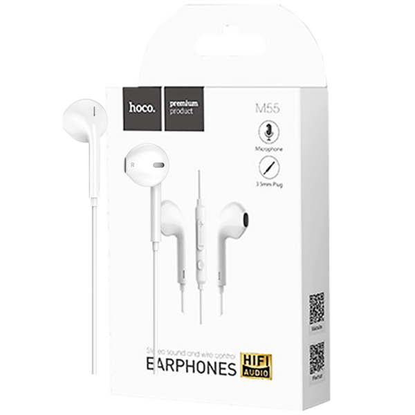 Bijele hoco. M55 Memory Sound slušalice sa mikrofonom i 1.2m kablom