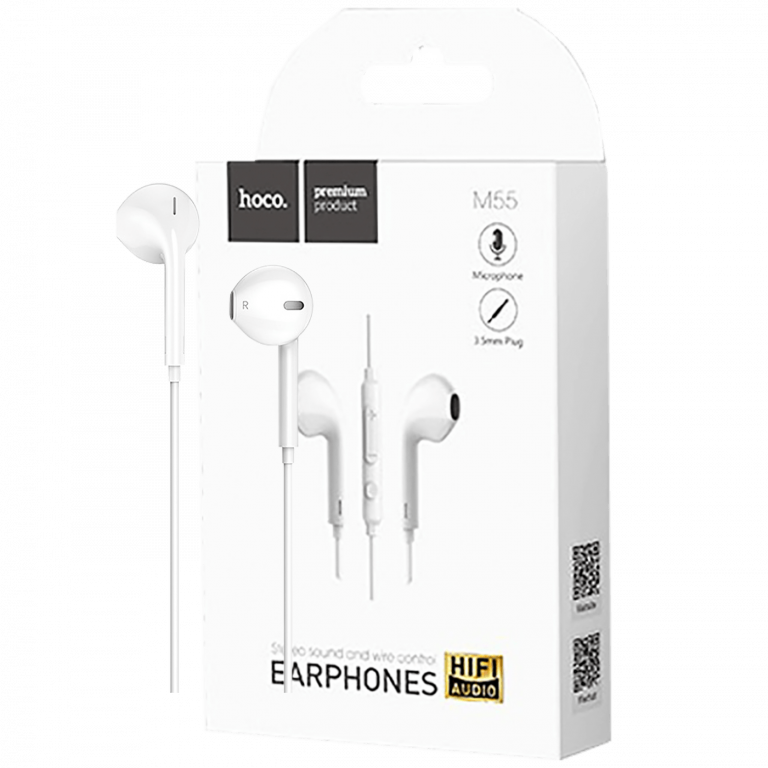 Bijele hoco. M55 Memory Sound slušalice sa mikrofonom i 1.2m kablom