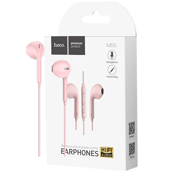 Roze hoco M55 slušalice sa mikrofonom i 3.5 mm konektorom