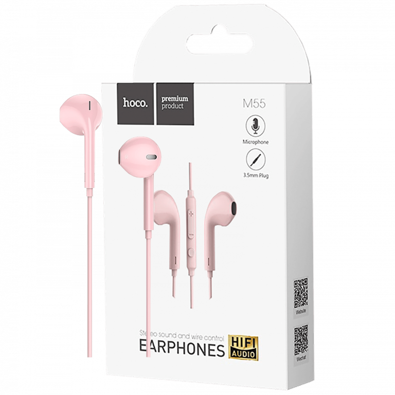 Roze hoco M55 slušalice sa mikrofonom i 3.5 mm konektorom