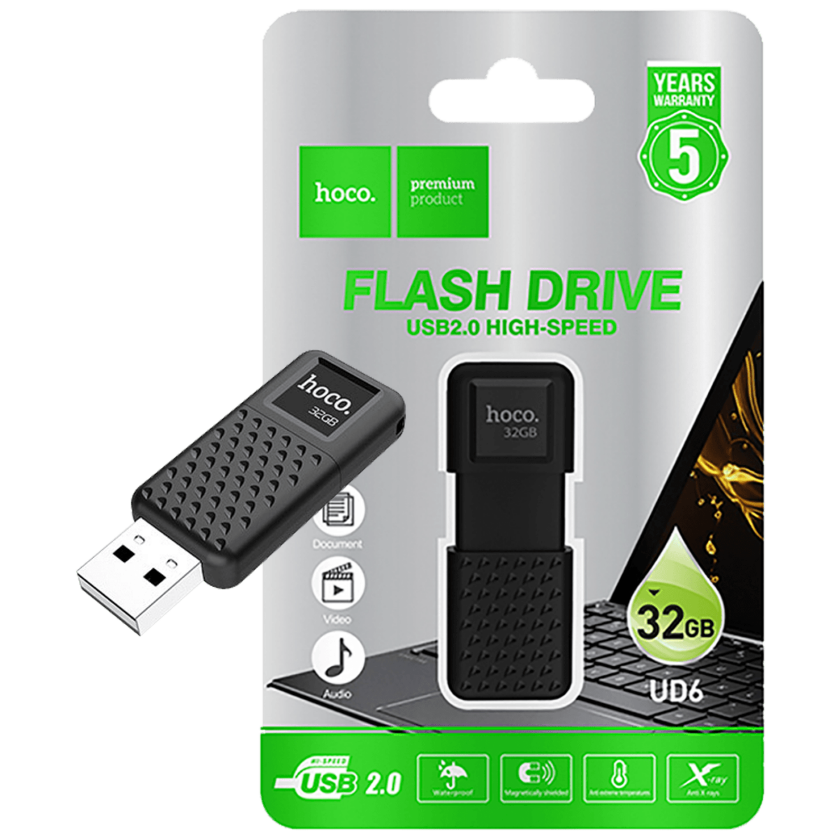 HOCO USB Flash Drive 32GB crne boje sa USB 2.0 priključkom