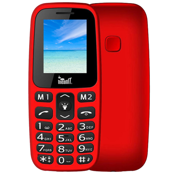 Crveni MeanIT mobilni telefon sa velikim tipkama i 1.77" zaslonom