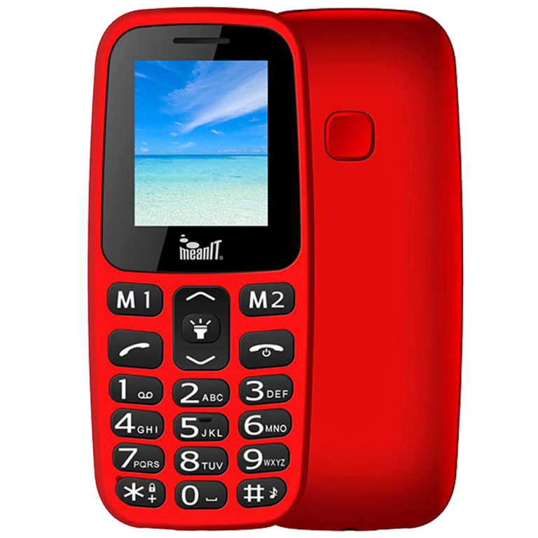 Crveni MeanIT mobilni telefon sa velikim tipkama i 1.77" zaslonom