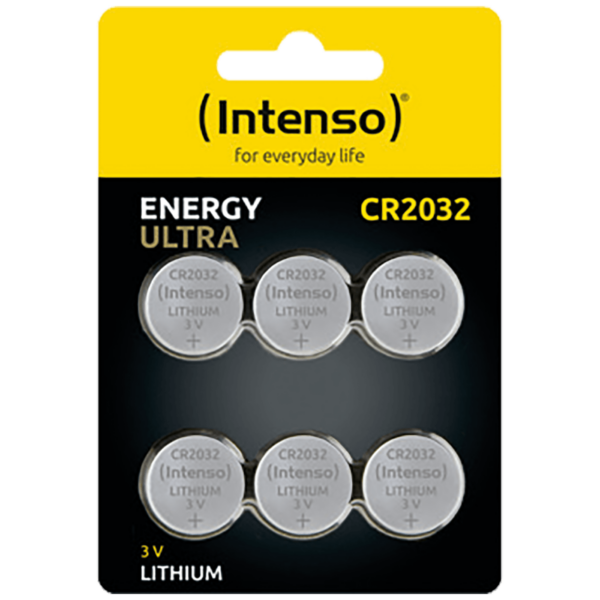 Intenso CR2032 litijska baterija u blister pakovanju od 6 komada.