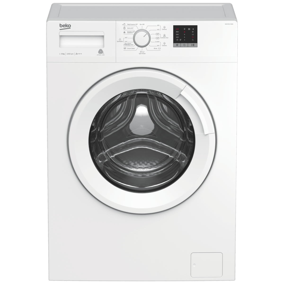 Beko WUE6511XWW mašina za veš sa belim kućištem i LED displejem
