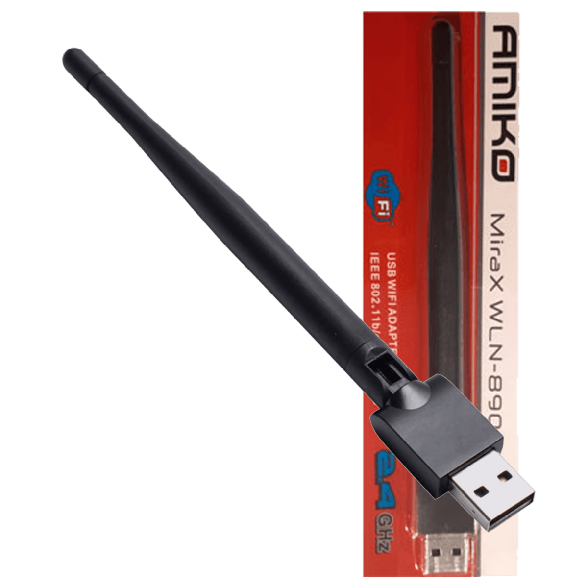 Amiko WLN-890 USB Wi-Fi mrežna kartica sa crnim dizajnom