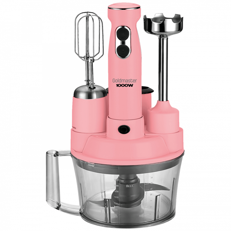 Goldmaster štapni mikser GM-7239P Elena Max Pink sa posudom i dodatnim nastavcima