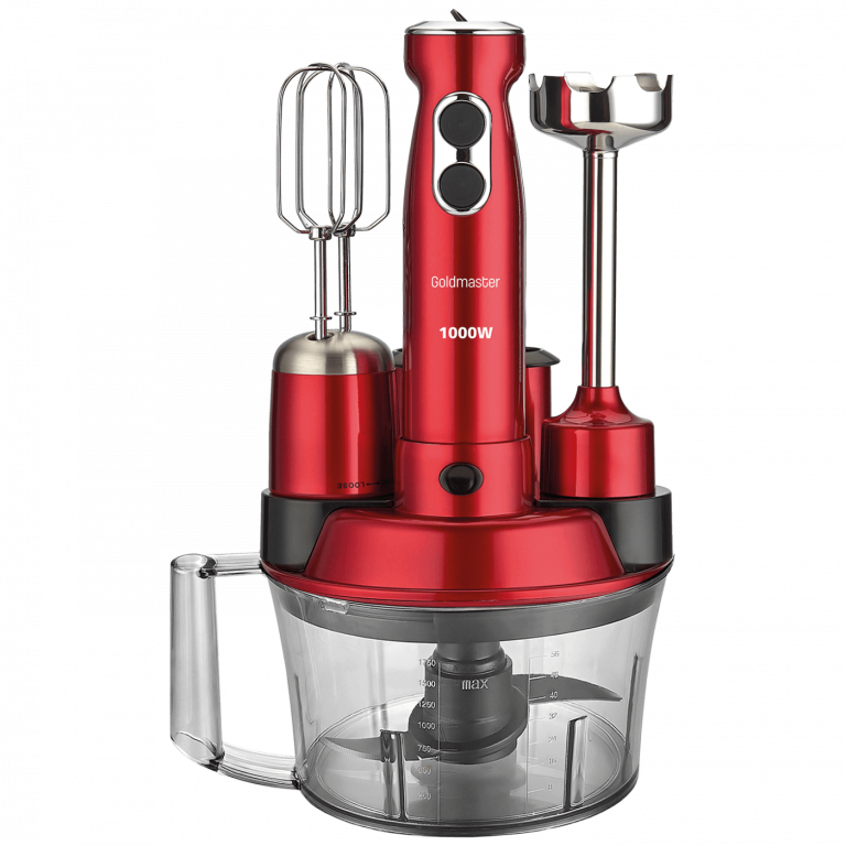 Goldmaster štapni mikser GM-7239K Elena Max Red sa posudom i dodatnim nastavcima