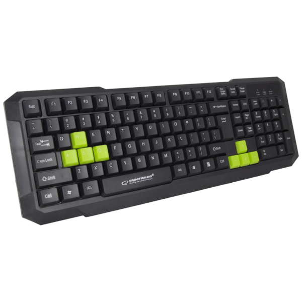 Esperanza EGK102G zelena gaming tastatura sa USB konektorom i osvetljenim tipkama