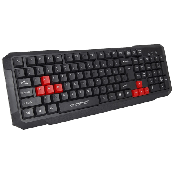 Esperanza EGK102R gaming tastatura sa crvenim osvijetljenim tipkama i USB konektorom