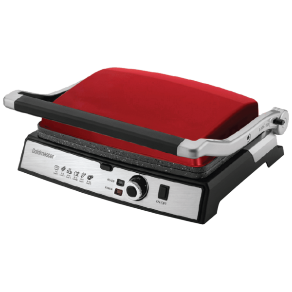 Goldmaster GM-7450K kontaktni grill sa crvenim granitnim premazom i otvaranjem za 180°