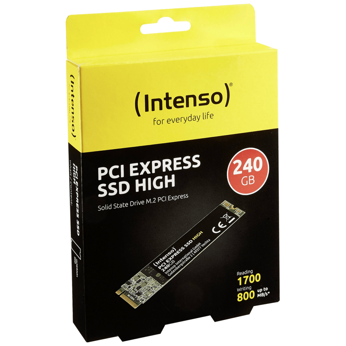 Intenso SSD M.2 2280 PCIe 240GB disk sa naznakom brzine čitanja do 1700MB/s