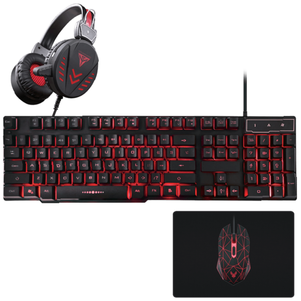 Connect XL Gaming Set CXL-KG350 sa RGB osvetljenjem - slušalice, tastatura i miš na crnoj podlozi