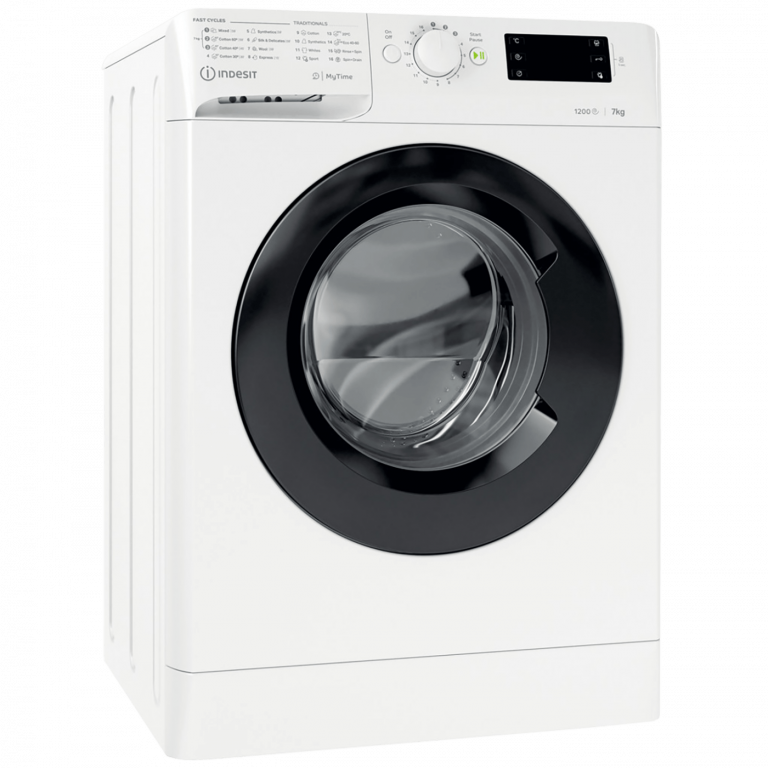 Indesit MTWE 71252 WK EE mašina za veš sa crnim vratima i digitalnim displejem