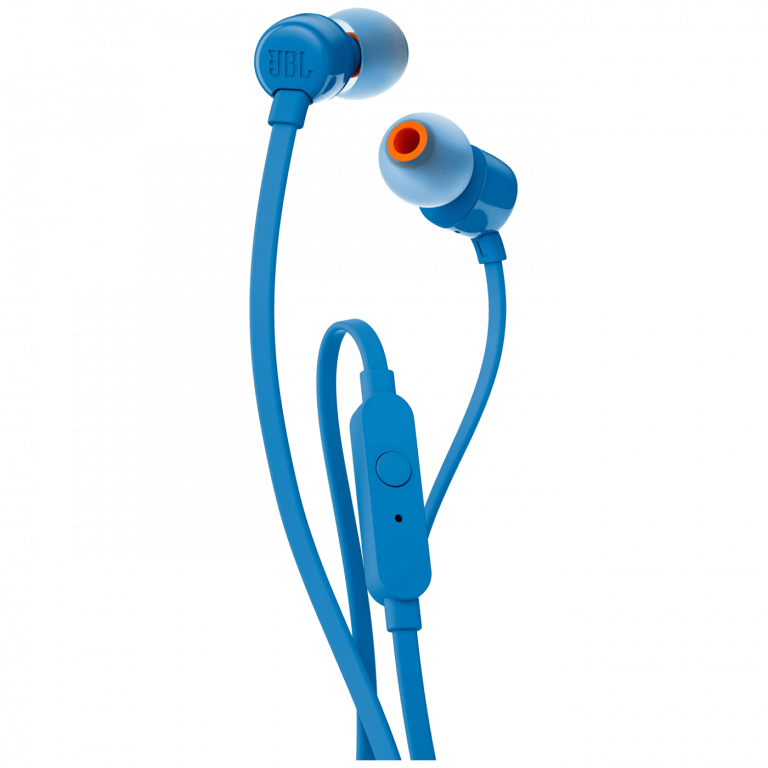 Plave JBL T110 slušalice sa mikrofonom i ravnim kablom