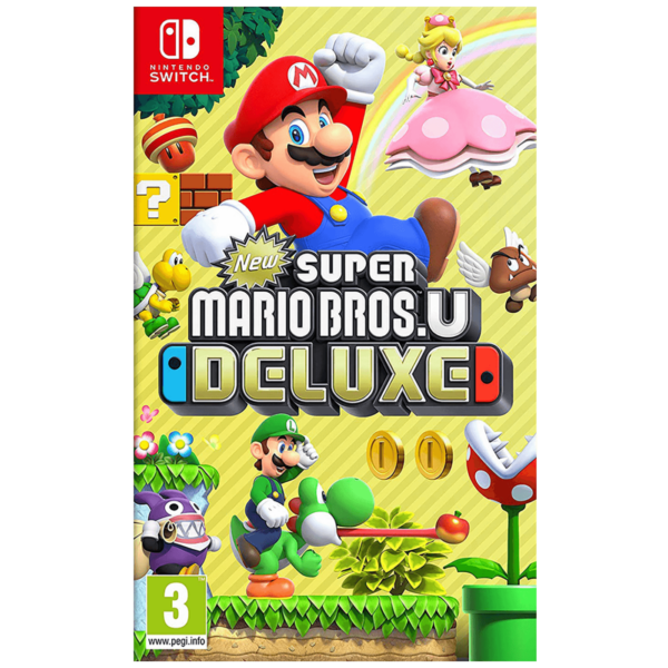 New Super Mario Bros. U Deluxe igra za Nintendo Switch sa likovima Maria, Luigija i Toadette