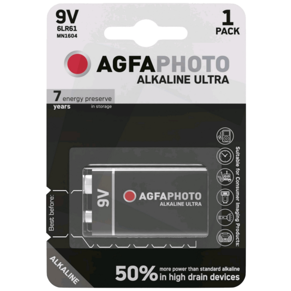 Agfa alkalna baterija 9V u blister pakovanju