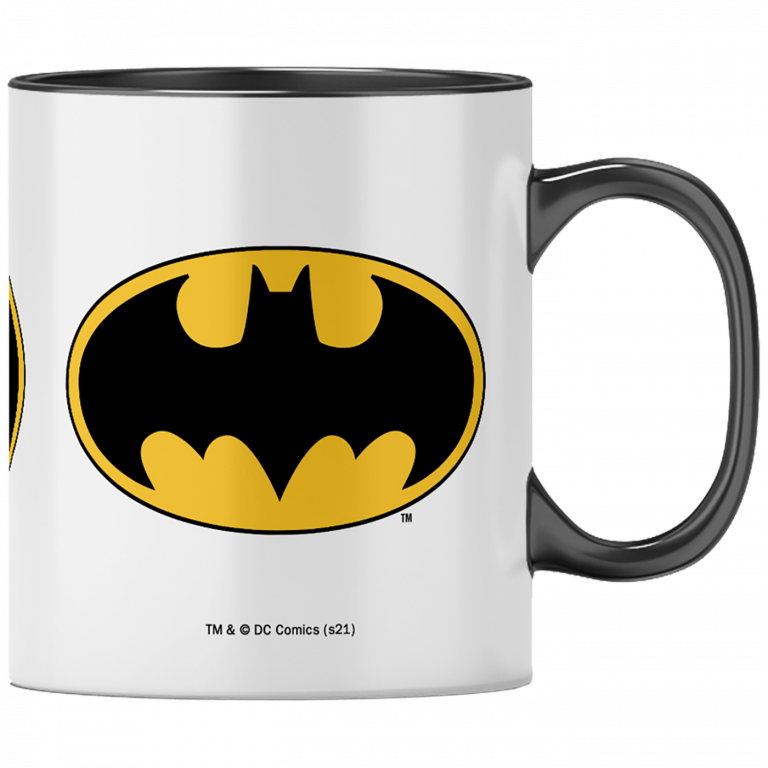 Crna keramička šolja sa Batman grafikom, kapacitet 330 ml