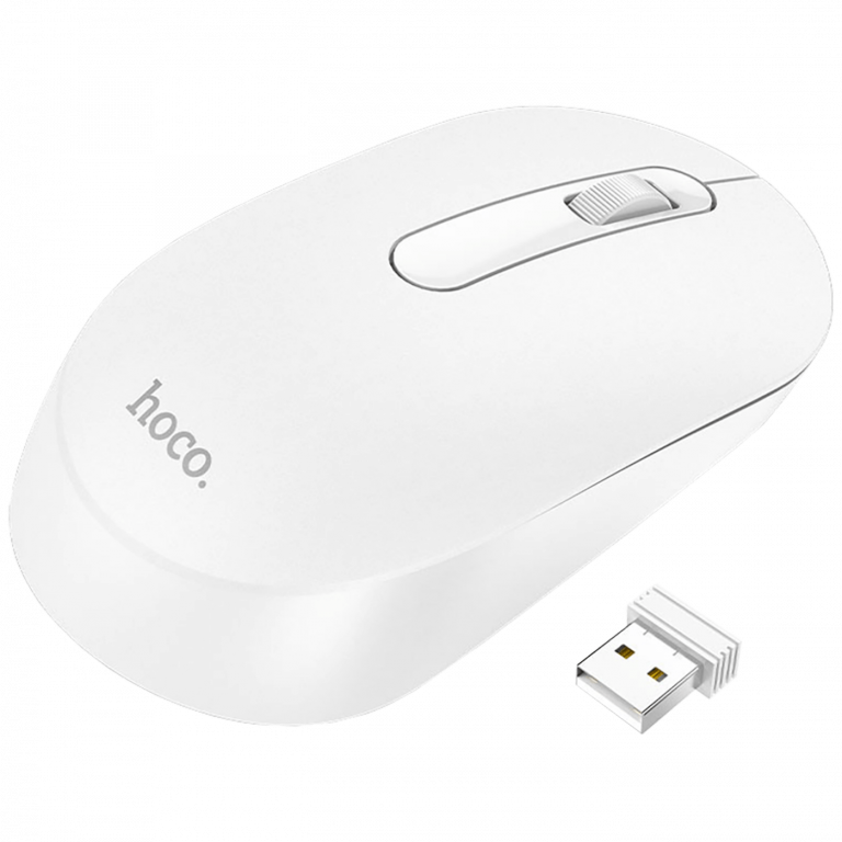 Bežični miš Hoco G14 Platinum bijele boje sa 3 tipke i ergonomskim dizajnom